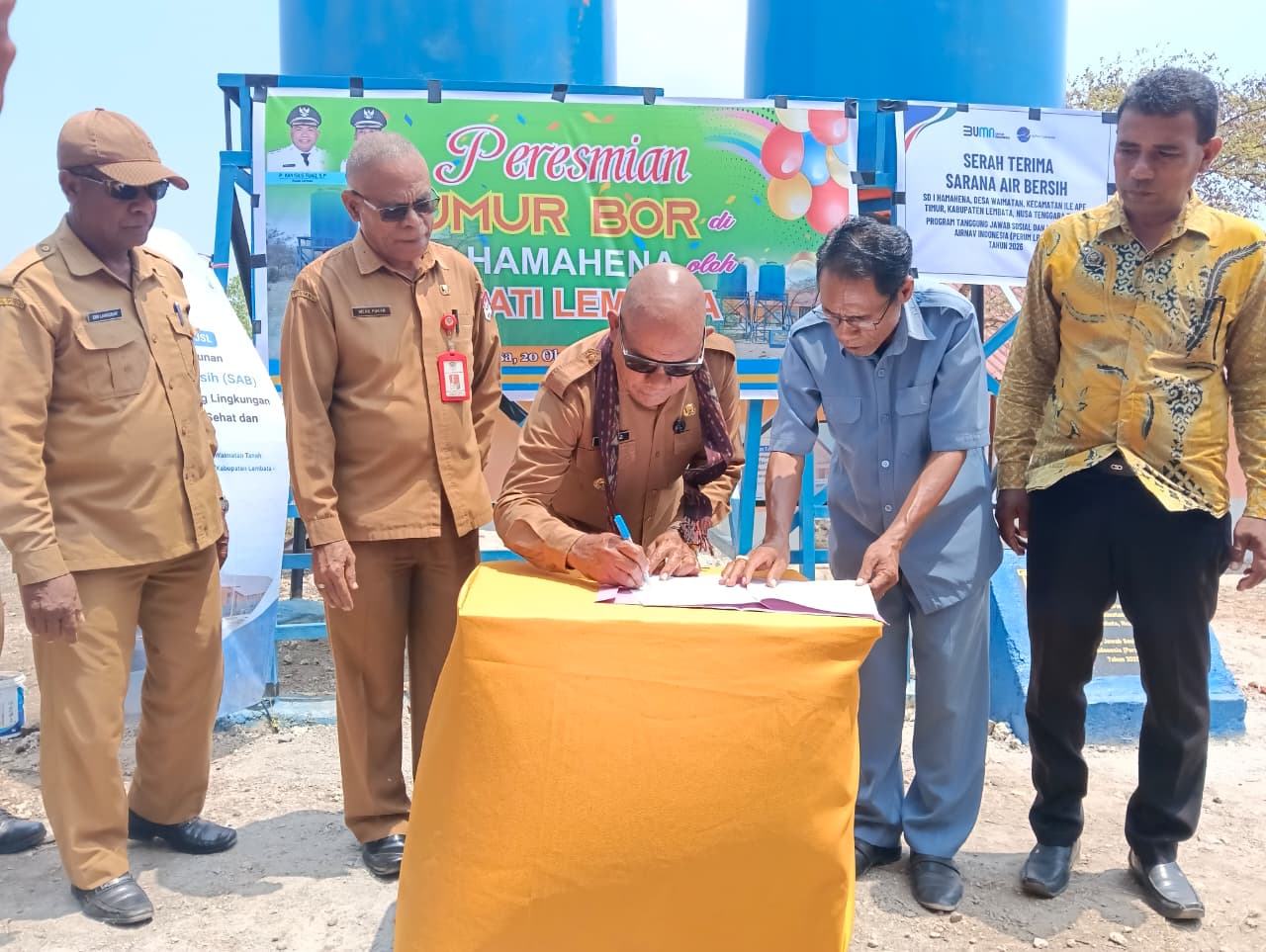 Sumur Bor 83 Meter dari AirNav Hadir di SDI Hamahena, Bupati Lembata Minta Dirawat dan Dimanfaatkan